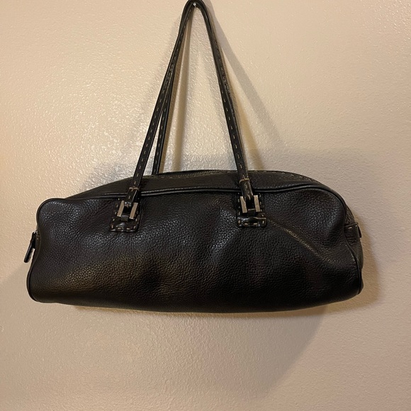 Authentic Fendi Selleria black leather bag. 15” long, 4.5” high and 3” wide. - Picture 3 of 10